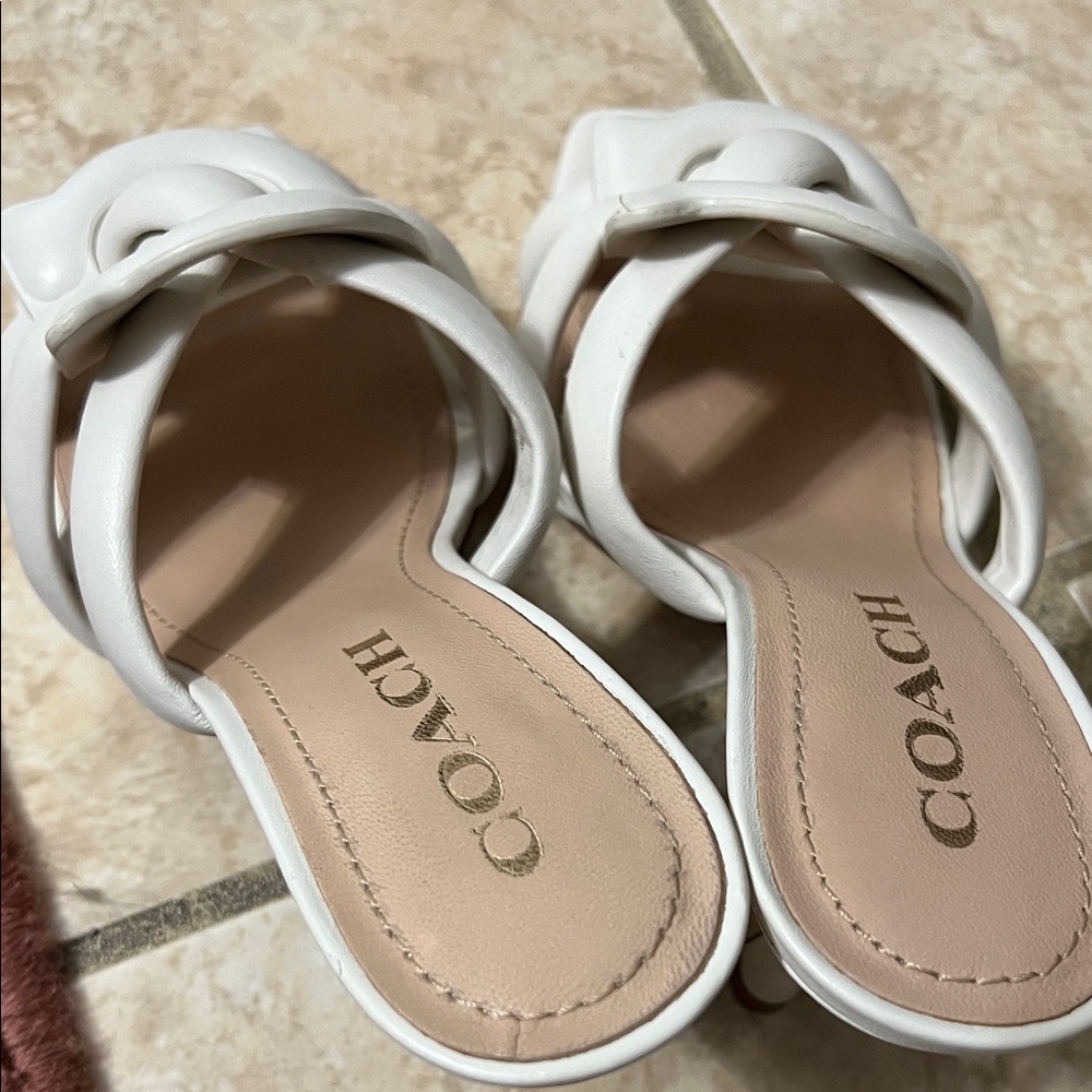 Coach Women's Cream Knot Detail Mules sandals - Picture 7 of 14